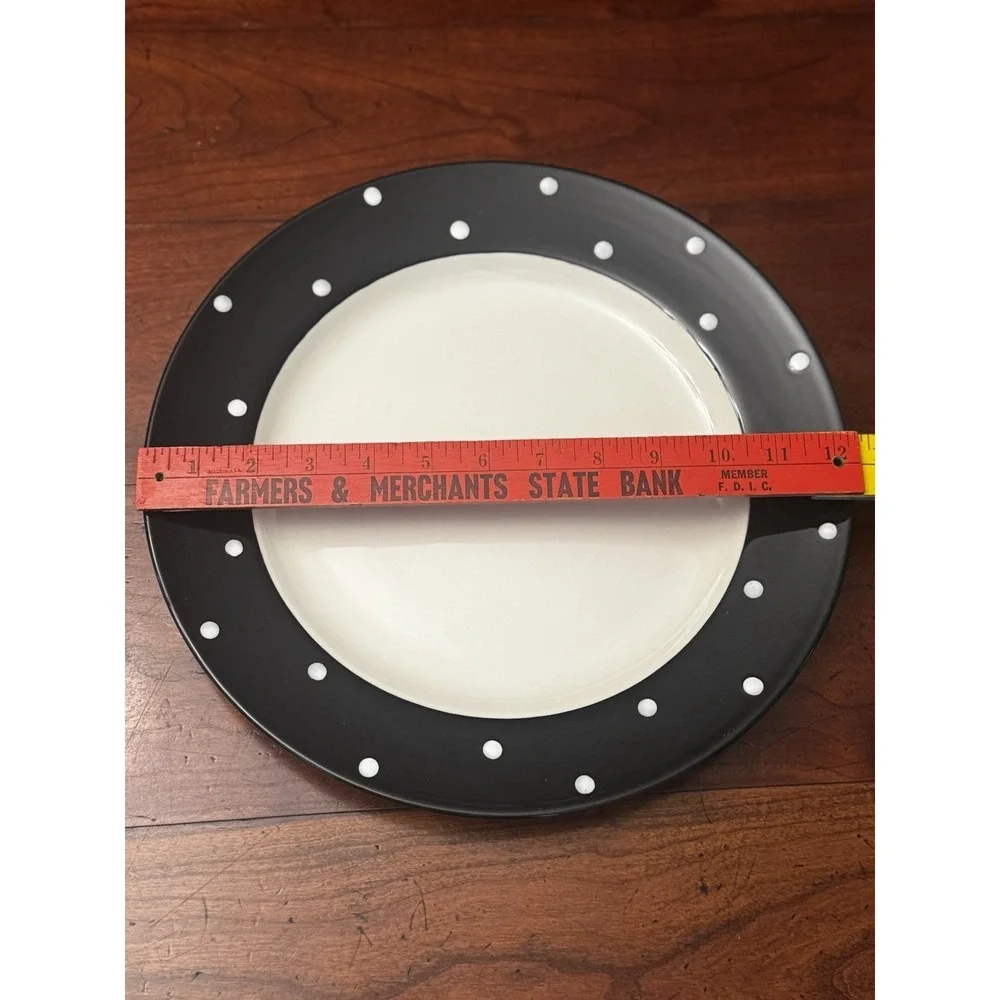 Spode Baking Days Black & White Polka Dot 12 3/4